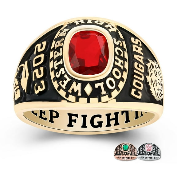 Mementos PJM Custom Class Rings Sterling Silver for Women High School College-Gold-Ultimate