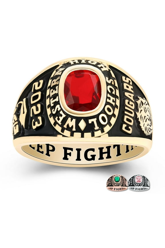Mementos PJM Custom Class Rings Sterling Silver for Women High School College-Gold-Ultimate