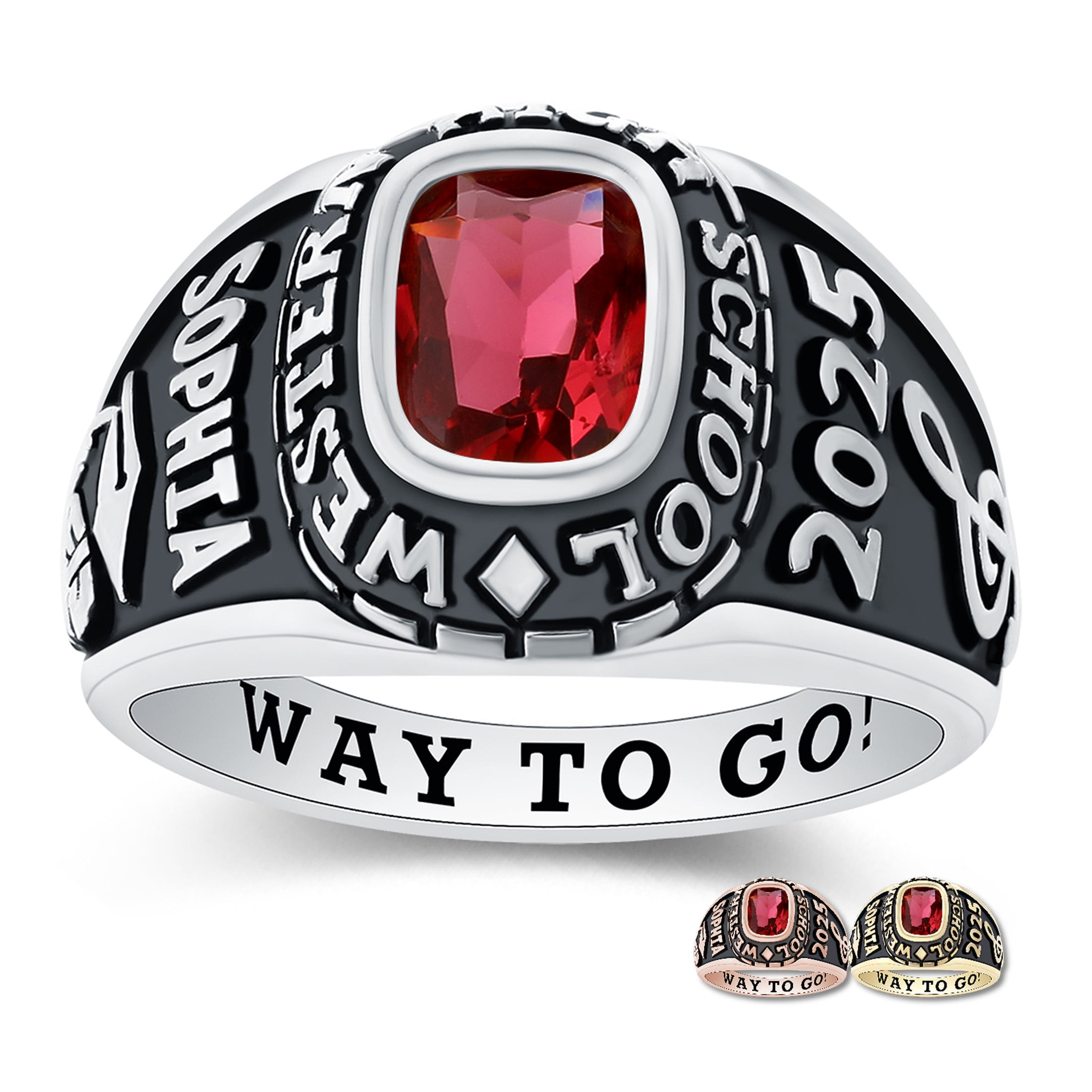 Freestyle Men's Sterling Silver Large Classic Class Ring
