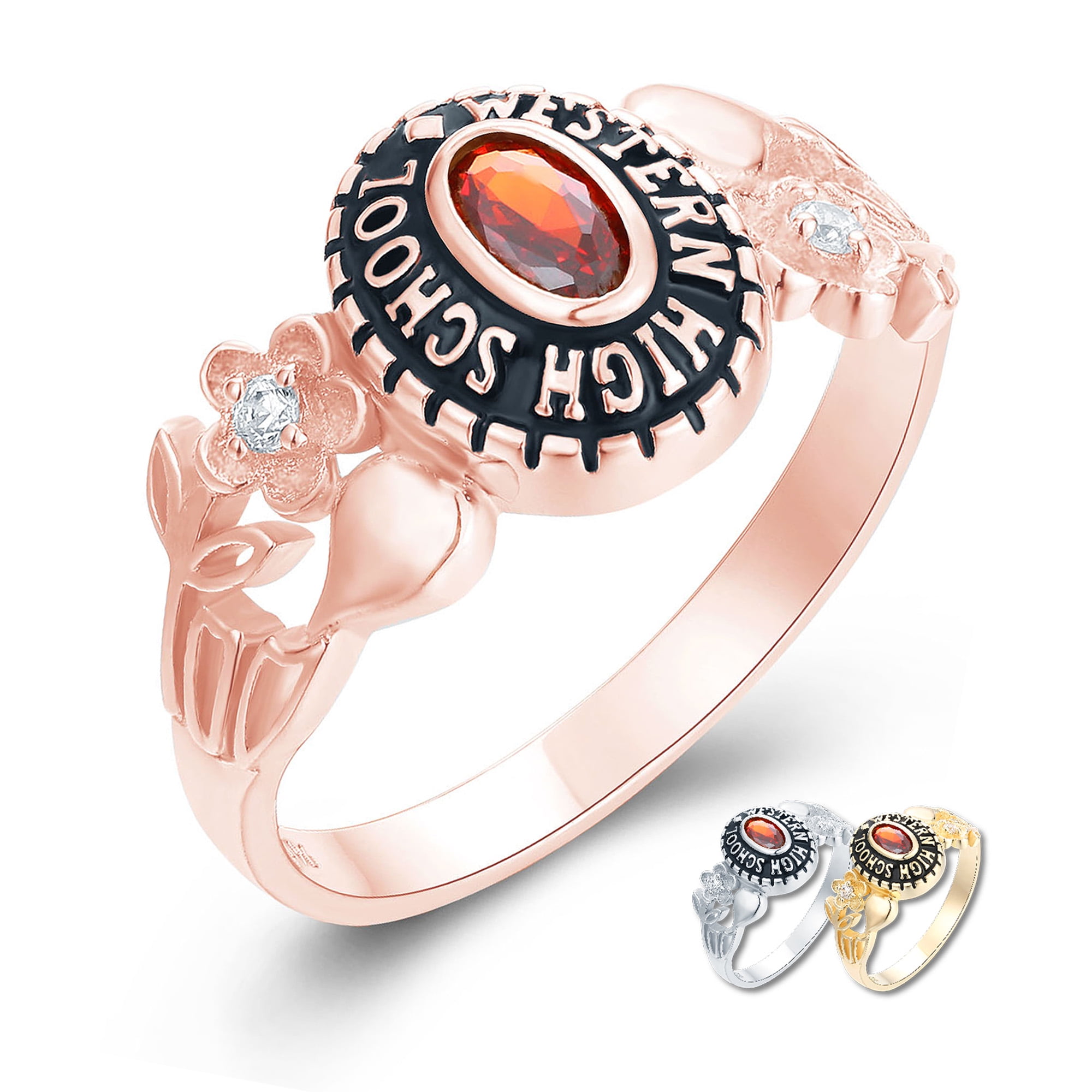 Mementos PJM Custom Women's Class Ring Sterling Silver for High