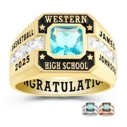 MEMENTOS JEWELRY BY PJM Customized Sterling Silver Men's Class Ring for High School College-Phoenix
