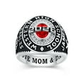 thumbnail image 1 of Mementos USA Customized Silver Class Rings for Men High School College University with CZ Stone, 1 of 6