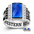 thumbnail image 1 of Mementos PJM Custom Men's Class Rings Sterling Silver for High School College-Platinum-Checkboard, 1 of 4