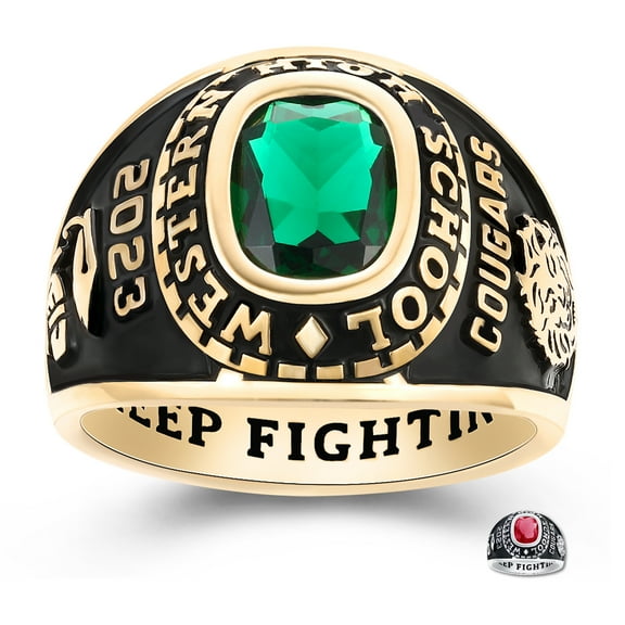 Mementos PJM Customized 10kt Yellow Gold Class Rings for Men High School College-Ultimate