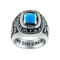 Mementos PJM Customized Men's Class Rings Sterling Silver for High School or College-Classic