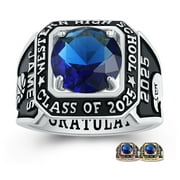 Mementos PJM Custom Men's Class Ring Sterling Silver for High School and College-Platinum-Achiever