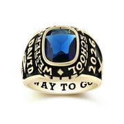 MEMENTOS JEWELRY Custom Mementos USA X-Large Sterling Silver Men's High School College Class Rings with Birthstone