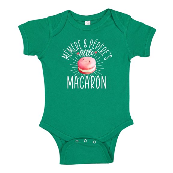 Memere and Pepere's Little Macaron Baby Bodysuit One Piece 18 mo Kelly Green