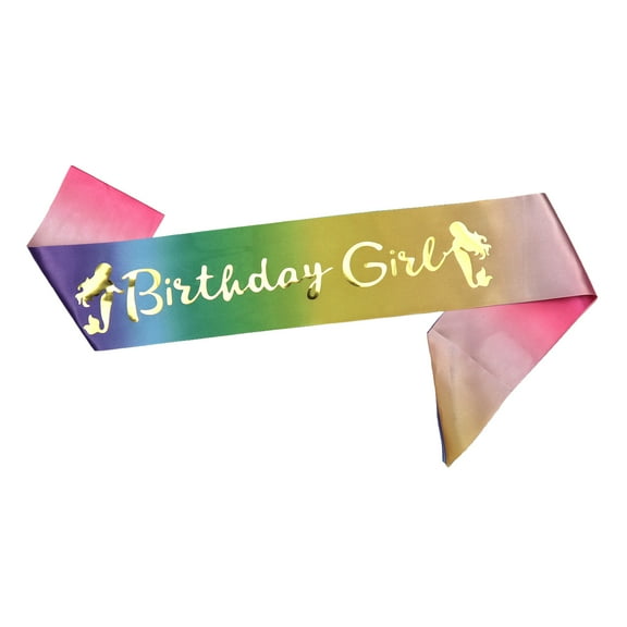 Memeyou Birthday Girl Sash Birthday Sash For Women Rainbow Satin Sash Decorations Happy Birthday Princess Gifts Sweet Funny Party Favors Supplies Accessories