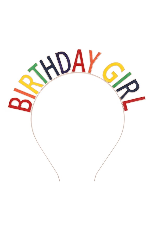 Colorful Birthday Girl Headband Crowns tiaras for Women Princess Rhinestone Sweet Funny Happy Party Gifts Accessories Rainbow