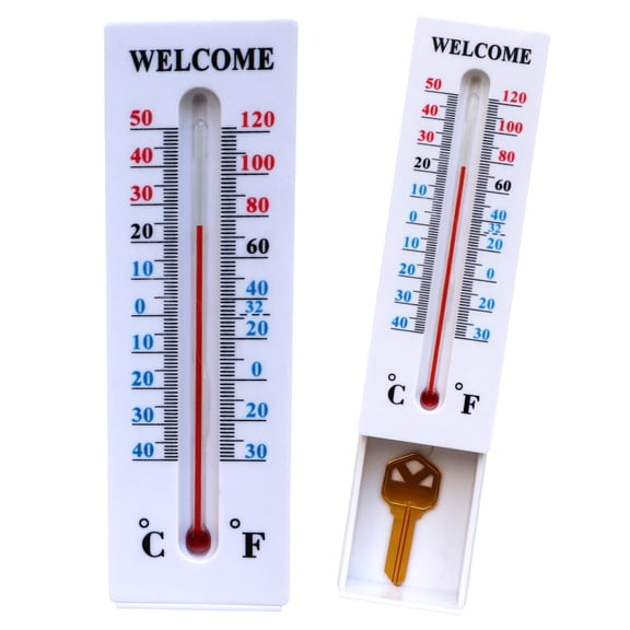 Memeyou Thermometer Key Hider Hide A Key Outside Decoration Outdoor Fob Spare Container Compartment Faux Safe Lock Box Holder For Yard Garden House Rock