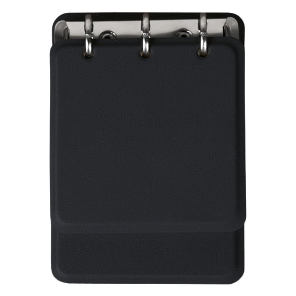 Memo Book Note Pad, Memo Binder with 3 Heavy Metal Rings, 3.8" X 5.5", 180 Lined Pages(Black)
