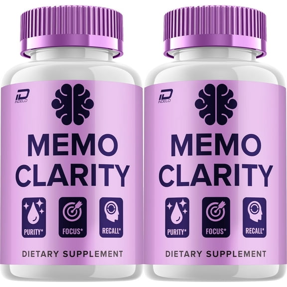 Memo Clarity Supplement Capsules MemoClarity All Natural Memory Focus Pills, 2 Pack, 120 Capsules