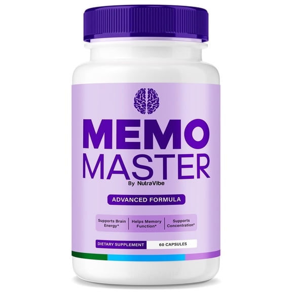 Memo Master Pills Daily Formula with a Natural Blend to Help Maintain Focus, Memory & Concentration | Clean, Gentle, Easy-to-Swallow Capsules for Everyday Sharpness (60 Capsules)