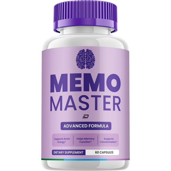 Memo Master Supplement Capsules MemoMaster All-Natural Maximum Strength Formula Focus Pills, Memory Support and Reviews (1 Pack 60 Capsules)