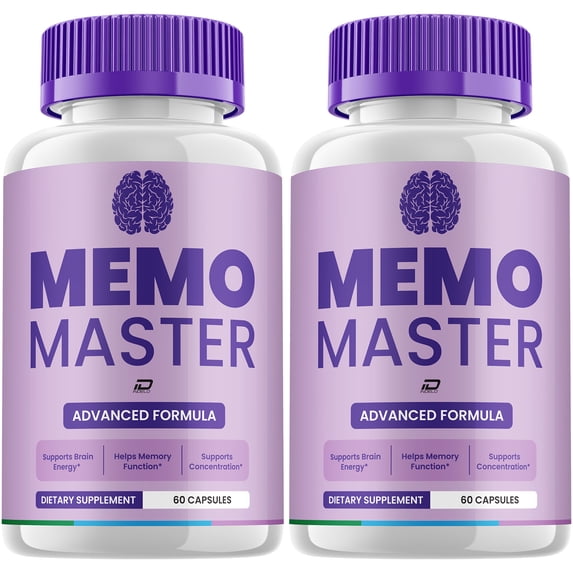 Memo Master Supplement Capsules – MemoMaster All-Natural Maximum Strength Formula Focus Pills, Memory Support and Reviews (2 Pack – 120 Capsules)