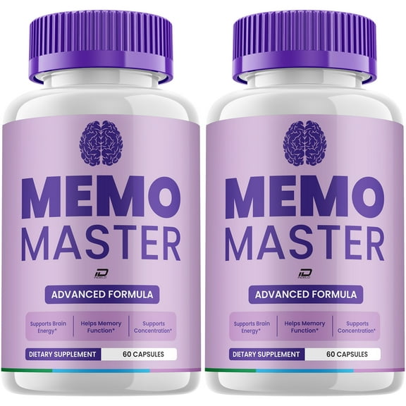 Memo Master Supplement Capsules MemoMaster All-Natural Maximum Strength Formula Focus Pills, Memory Support and Reviews (2 Pack 120 Capsules)