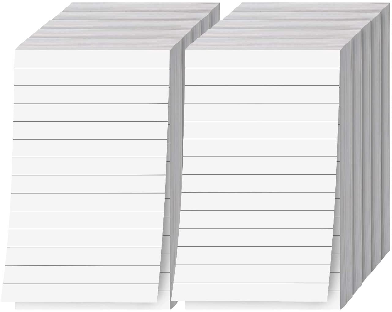 Memo Pads, White, With Black Lines, 50 Sheets Per Pad, 10 Pads (3 x 5)