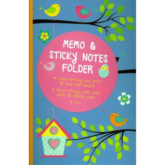 Memo & Sticky Notes Folder: Cute Birds