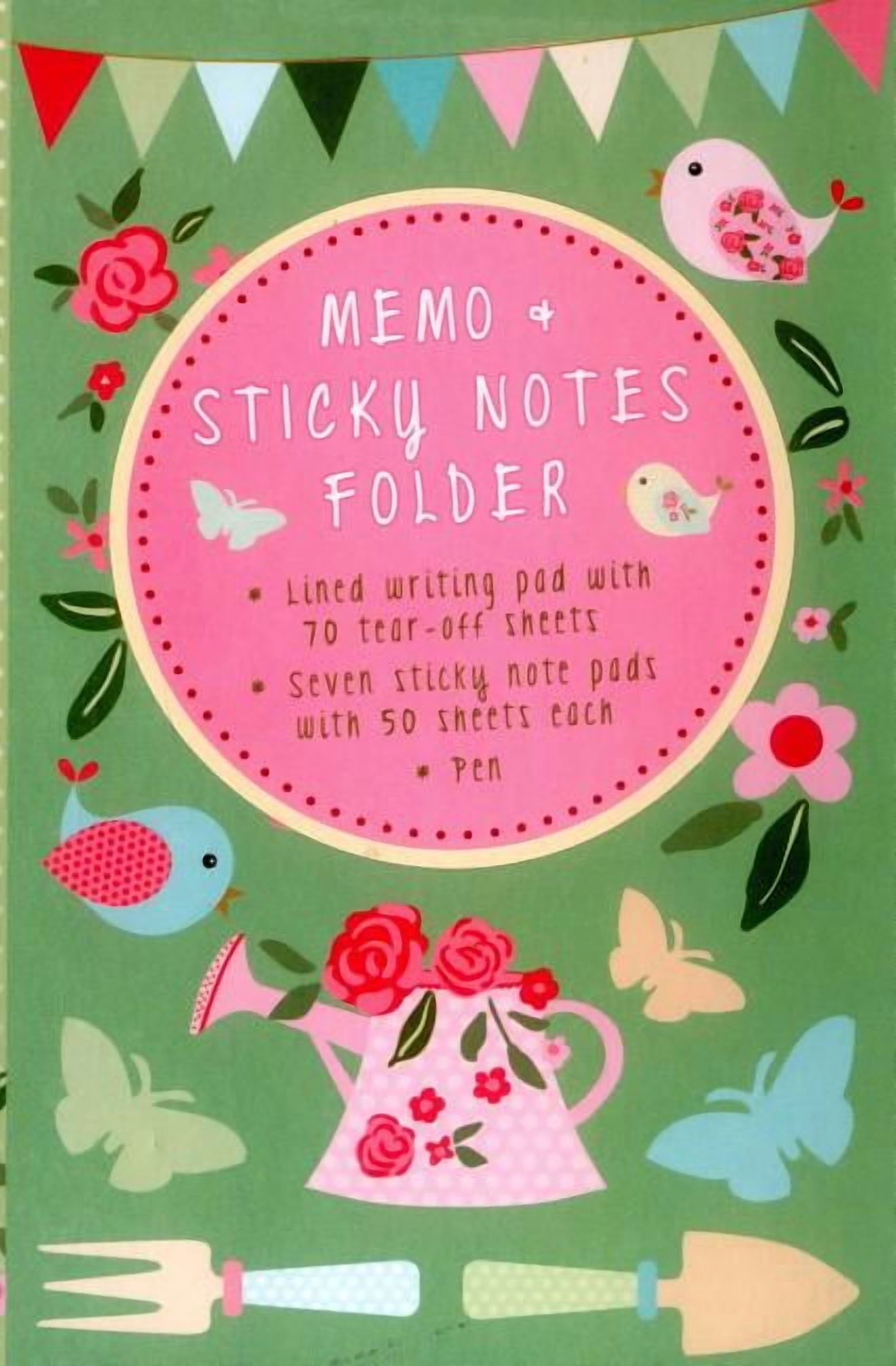 Small Notes Folder Memo & Sticky Notes Folder: Pretty Garden : Small Folder Containing 7 ...
