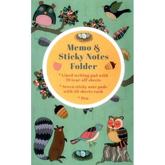Memo & Sticky Notes Folder: Woodland Creatures : Small Folder Containing 7 Sticky Notepads, A Tear-Off Lined Writing Pad, And Gel Pen. (General merchandise)