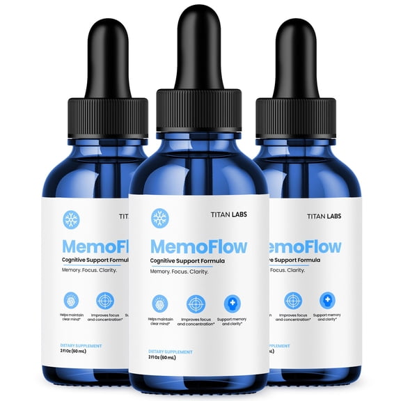 MemoFlow Drops Advanced Formula Brain Support Supplement Memo Flow (3 Pack)