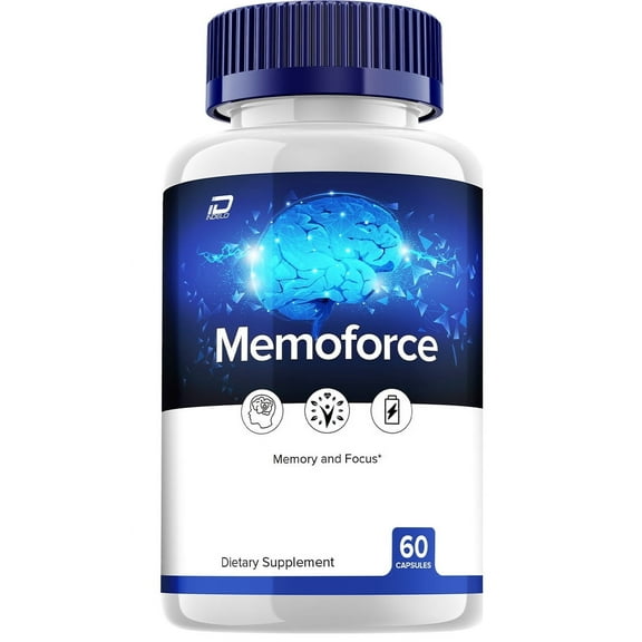 MemoForce Brain Capsules - Memo Force Pills All-Natural Supplements, Memory and Focus Support, 60 Capsules