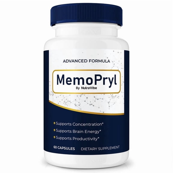 MemoPryl Daily Formula with a Natural Blend to Help Maintain Focus, Memory & Concentration | Clean, Gentle, Easy-to-Swallow Memo Pryl Capsules for Everyday Sharpness (60 Capsules)