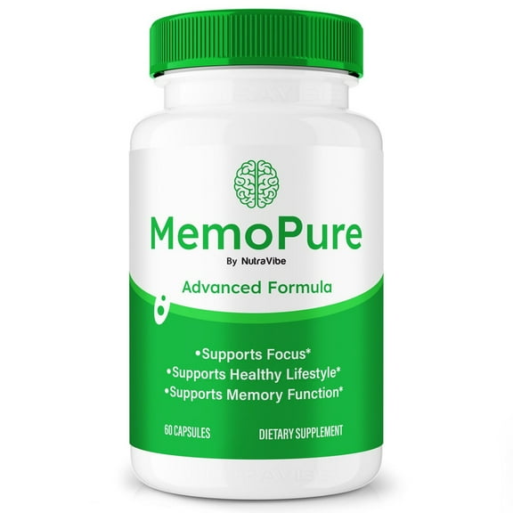 MemoPure  Daily Formula with a Natural Blend to Help Maintain Focus, Memory & Concentration | Clean, Gentle, Easy-to-Swallow Capsules for Everyday Sharpness (60 Capsules)
