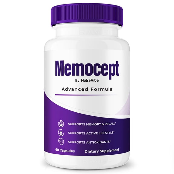 Memocept Pills  Daily Formula with a Natural Blend to Help Maintain Focus, Memory & Concentration | Clean, Gentle, Easy-to-Swallow Capsules for Everyday Sharpness (60 Capsules)