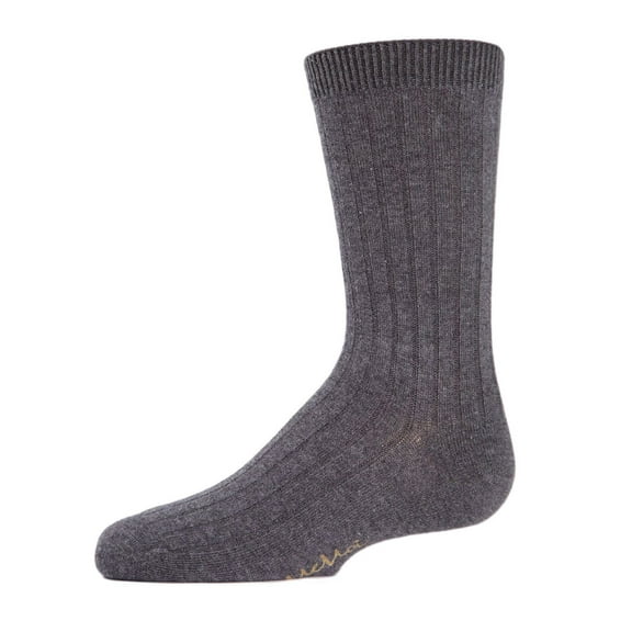 MeMoi Boys' Essential Ribbed Mercerized Cotton Crew Socks - Boys - Male, 2, Gray