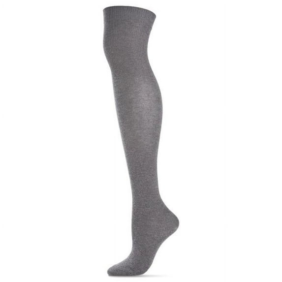 MeMoi Girls Over The Knee Flat Knit Cotton Blend Uniform Socks - Girls - Female, 8-9, Light Gray
