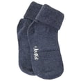 thumbnail image 1 of MeMoi Ribbed Triple-Roll-Cuff Cotton-Rich Ankle Sock - Girls - Female, 2, Denim, 1 of 11