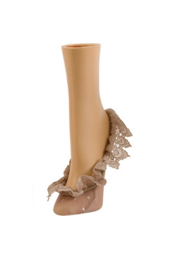 Women's Beyond Lace Fringe Polka Dot Foot Liner Socks - Womens - Female, One Size, Black