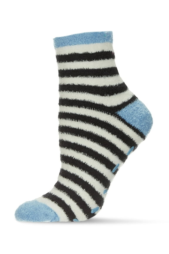 Colorblock Fuzzy Non-Skid Socks with Aloe - Womens - Female, One Size, Purple