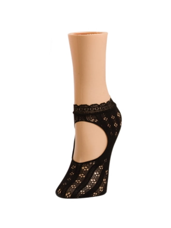 Women's Floral Net Mary Jane Loafer Socks - Womens - Female, One Size, Black