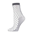 thumbnail image 1 of Memoi Women's Nothing But Net Fishnet Anklet Socks - Womens - Female, One Size, Dove Gray, 1 of 12