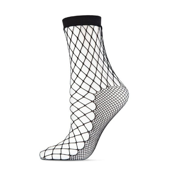 Memoi Women's Nothing But Net Fishnet Anklet Socks - Womens - Female, One Size, Black