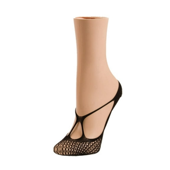 MeMoi Women's Stranded Net No Show Foot Liners - Womens - Female (One Size, Black)