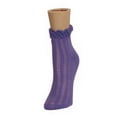 thumbnail image 1 of MeMoi Thick-N-Sheer Ruffle Cuff Cotton Blend Ankle Socks - Womens - Female, One Size, Amethyst Orchid, 1 of 5