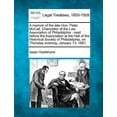 thumbnail image 1 of A Memoir of the Late Hon. Peter McCall, Chancellor of the Law Association of Philadelphia : Read Before the Association at the Hall of the Historical Society of Philadelphia, on Thursday Evening, January 13, 1881. (Paperback), 1 of 1