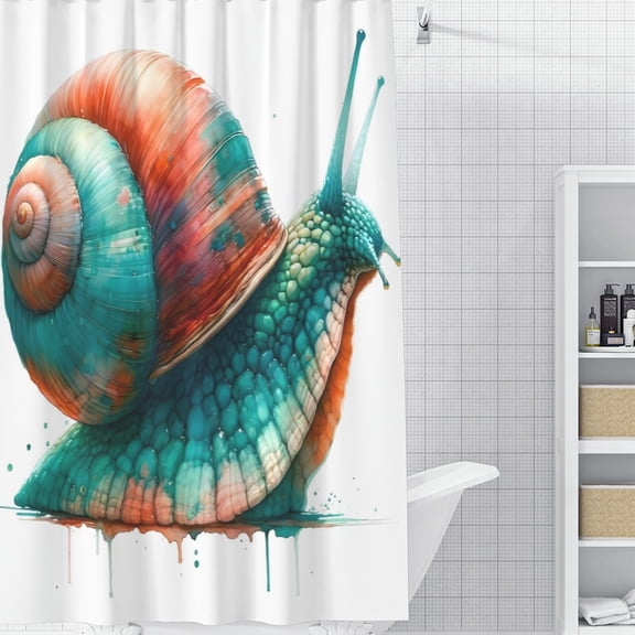 Memoir Of A Snail Shower Curtain 35*70.8 Inches Waterproof And Durable Vivid Patterns Instantly Elevates Bathroom Style