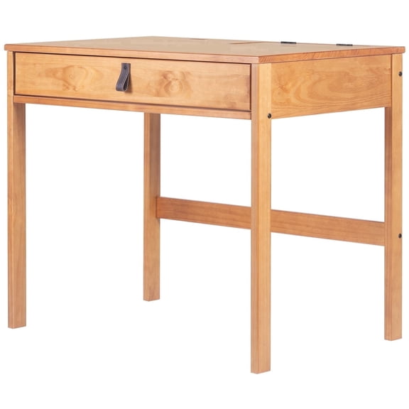 Memomad Bali Adult Desk with Drawer and Storage, 35 in x 24 in, Oak