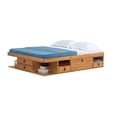 thumbnail image 1 of Memomad Bali Queen Size Storage Platform Bed with Drawers, Oak, 1 of 17
