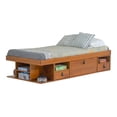 thumbnail image 1 of Memomad Bali Twin Size Storage Platform Bed with Drawers, Space Saving Furniture, Oak, 1 of 14