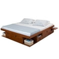 thumbnail image 1 of Memomad Bali Storage Platform Sturdy Bed Frame with Drawers and More (Caramel Brown Wood King Size), 1 of 8