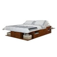 thumbnail image 1 of Memomad Bali Storage Platform Sturdy Bed Frame with Drawers and More (Caramel Brown Wood Queen Size), 1 of 8