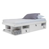 Free Shipping! Memomad Bali Storage Platform Sturdy Modern Bed Frame with Drawers & More (Twin Size, White Wood) - Walmart.com - Walmart.com