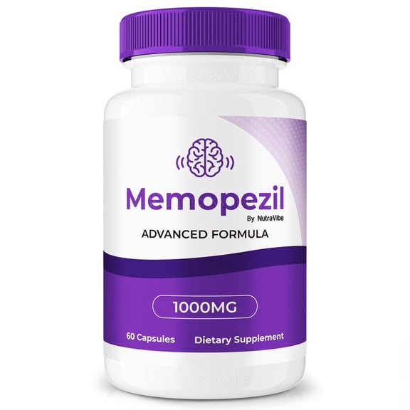 Memopezil Daily Formula with a Natural Blend to Help Maintain Focus, Memory & Concentration | Clean, Gentle, Easy-to-Swallow Memo Pezil Capsules for Everyday Sharpness (60 Capsules)
