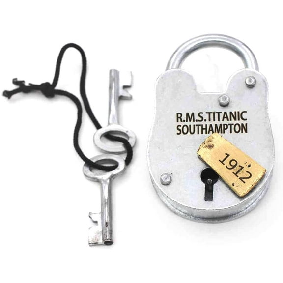 Memorable RMS Titanic Model Padlock, Iron Jailer Lock and Keys, Addition to Pirate, Wine Chiller Lock made of solid Cast Iron.